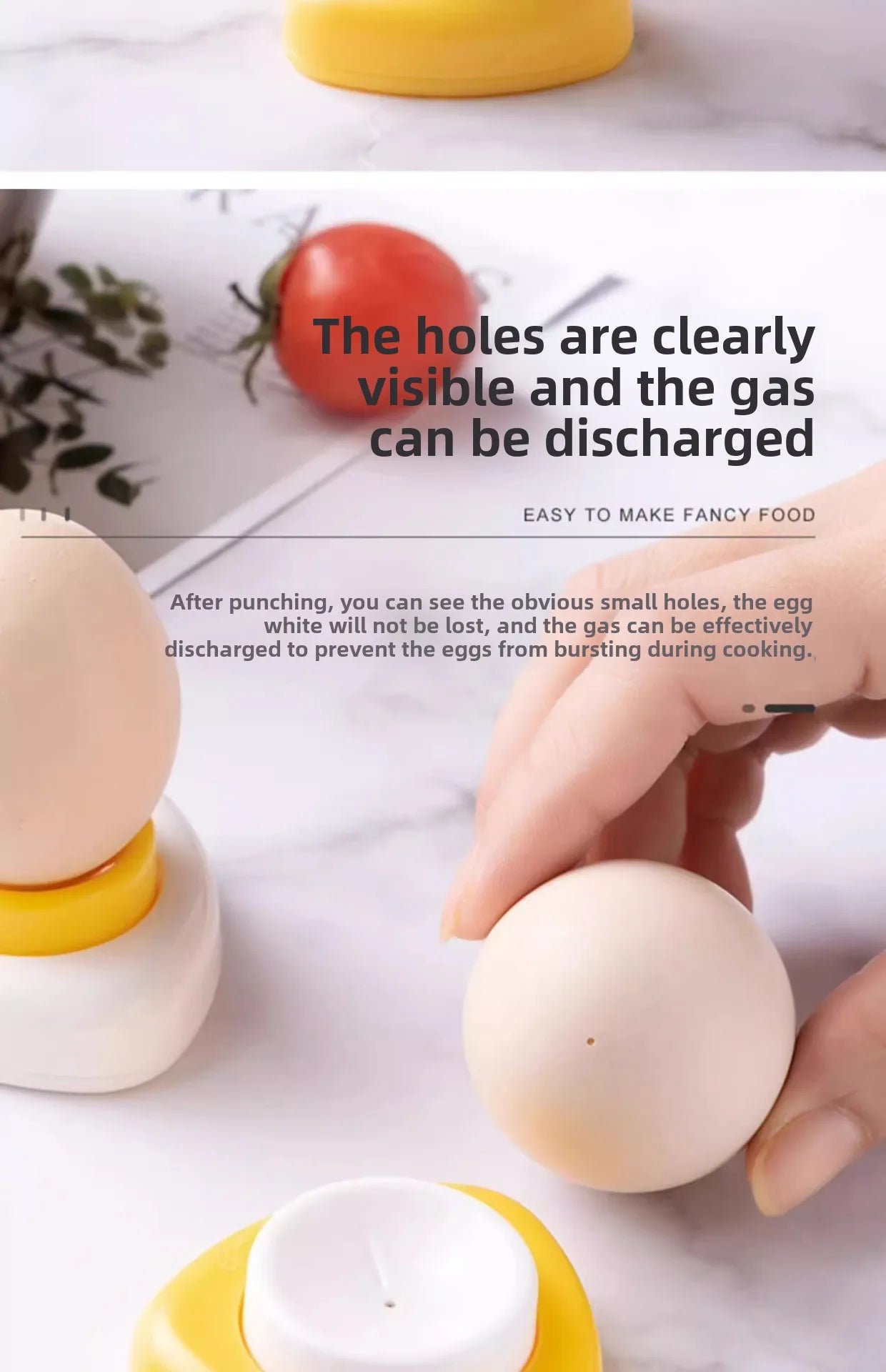 Utensilios de cocina Perforador de huevos Accesorios de cocina Perforador de galletas Práctico utensilio de cocina para hornear Herramientas de cocina