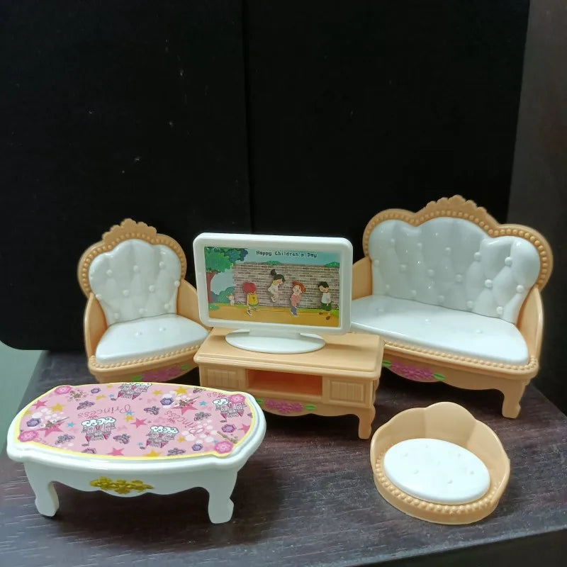 Hot Sale 31 Items / Lot Miniature Dollhouse Furniture Kitchen Sofa Table TV Bed Living Room Bathroom Set For Dolls Best DIY Gift