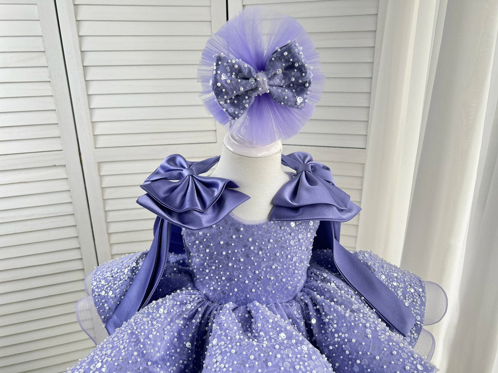 Sparkling Pink Flower Girl Dress Big Bow Heart Tulle Tutu Dress Flower Wedding Princess Birthday Party Prom First Communion Ball