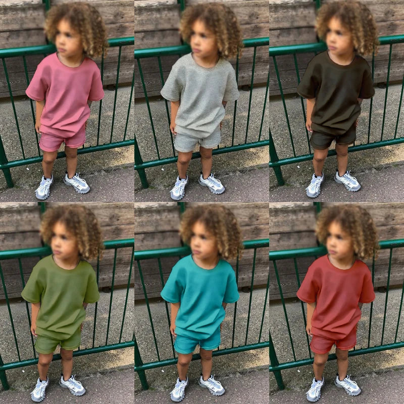 Kids Tales Unisex Toddler Summer Clothing Set - Cotton T-Shirt & Shorts