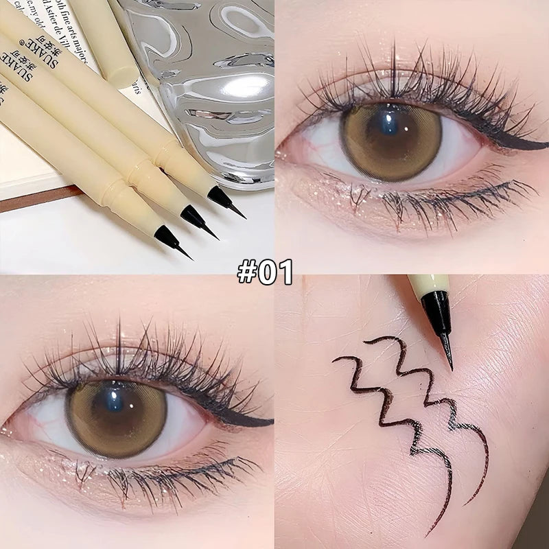 Waterproof Quick-drying Liquid Eyeliner Ultra-fine Matte Smooth Silkworm Eyeliner Beginner-Friendly Create A Charming Eye Makeup