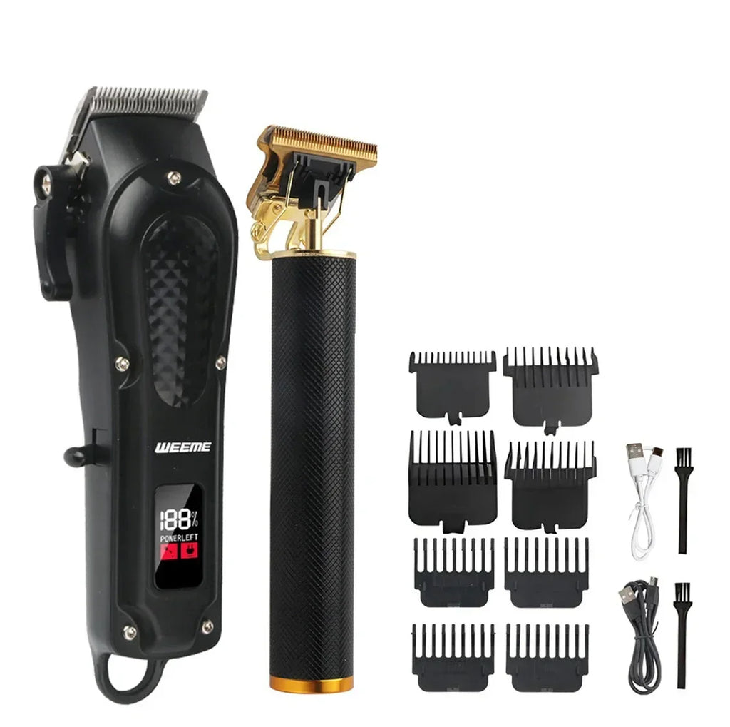 Vintage Men's Electric Hair Clipper Rechargeable Beard Trimmer with Foot Hair Trimmer Kit USB Fast Charging Hair Clipper