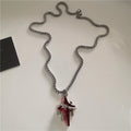 Gothic Red Cross Star Heart Pendent Necklace For Women'S Men Hip Hop Street Vintage Y2K Grunge Punk Y2K Aesthetic Jewelry Gifts