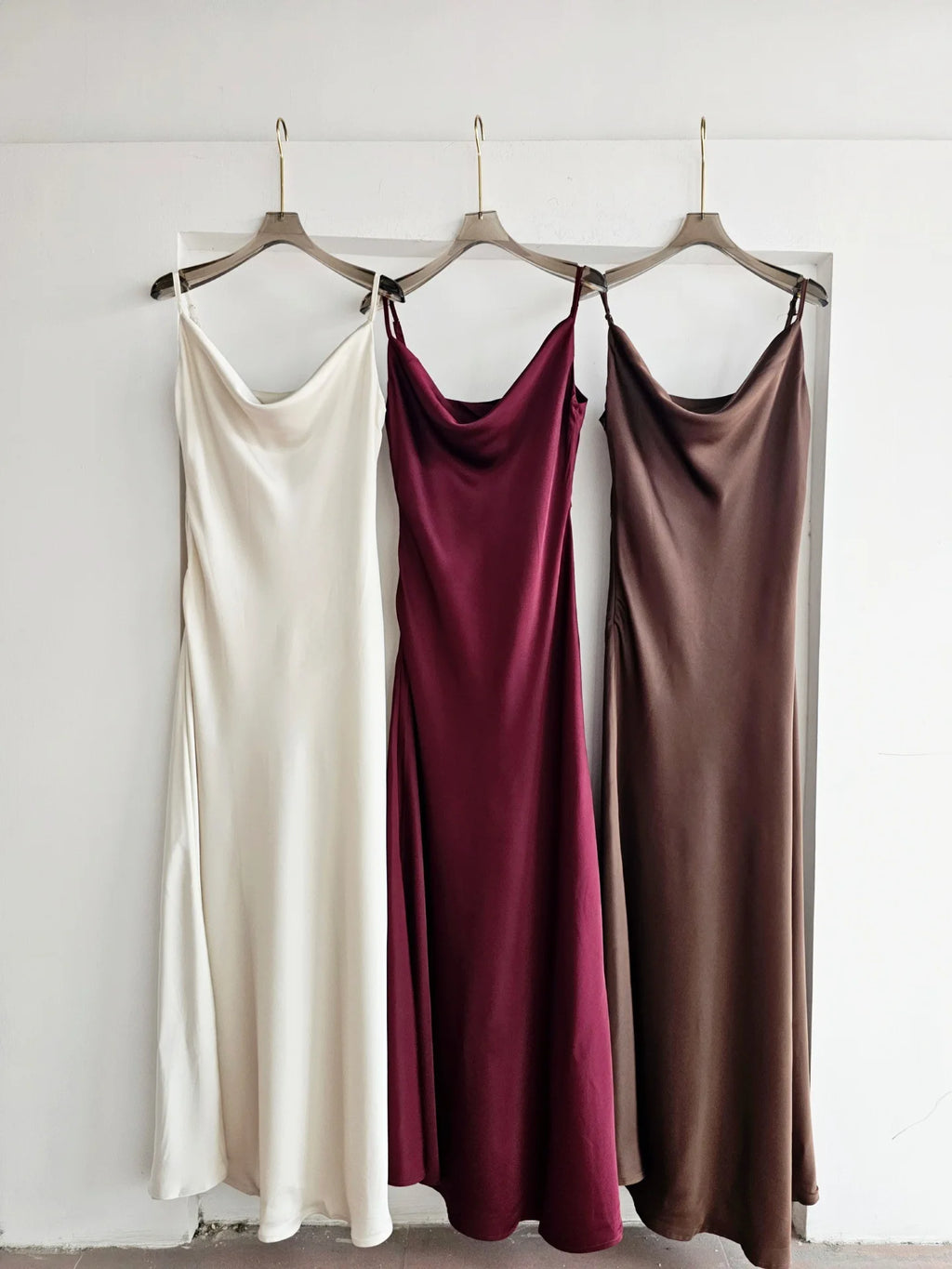 Acetate Satin Long Dress Women's Vacation Gown U-Neck Strapless Luxury Elegant Draped Skirt Three-Dimensional Effect Dyed