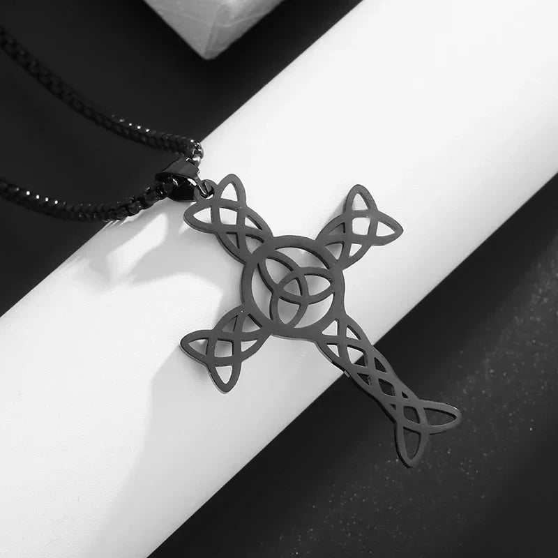 Jesus Christ Cross Mens Necklace Gold Color Cross Religious Pendant Necklace Accessory Chain Accessories