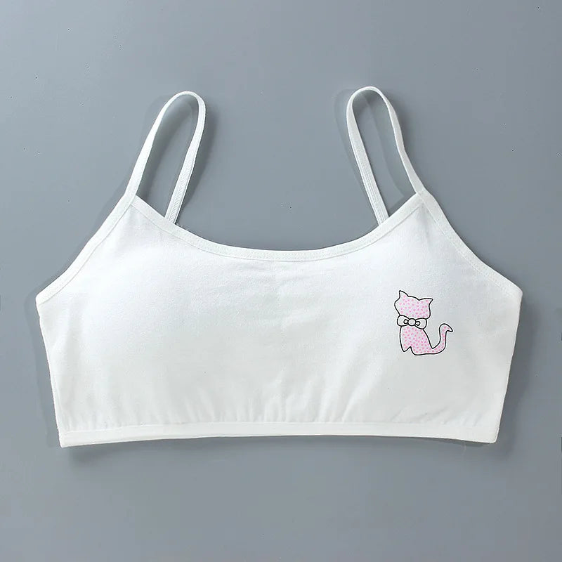 5PCS/Lot Teeange Girls Small Training Bras Purbery School Girl Sports Bra Children Detachable Chest Pad Underwear Kids Tube Tops