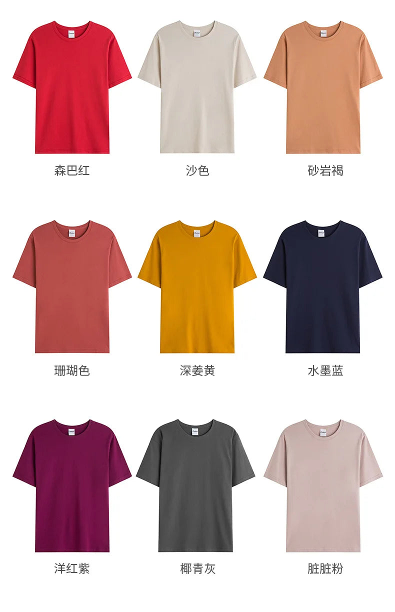 Combed Cotton Tees Solid Tops Woman Male Custom Team Uniform Class Clothes Summer Brand Customization Mens Tshirts