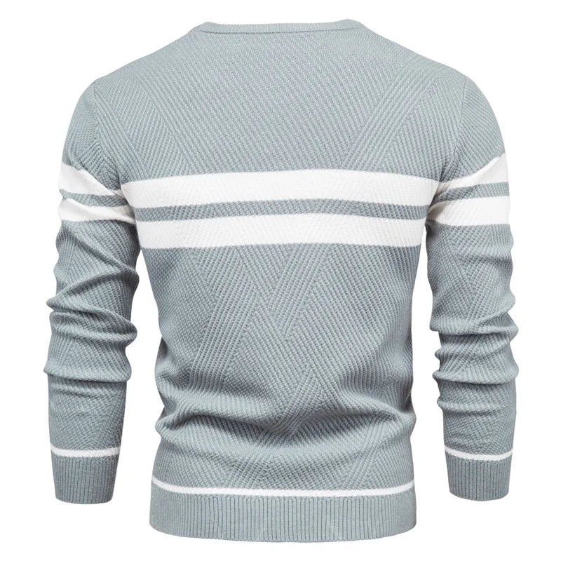 New Autumn Pullover Men'S Sweater O-Neck Patchwork Long Sleeve Warm Slim Sweaters Men Casual Fashion Sweater Men Clothing