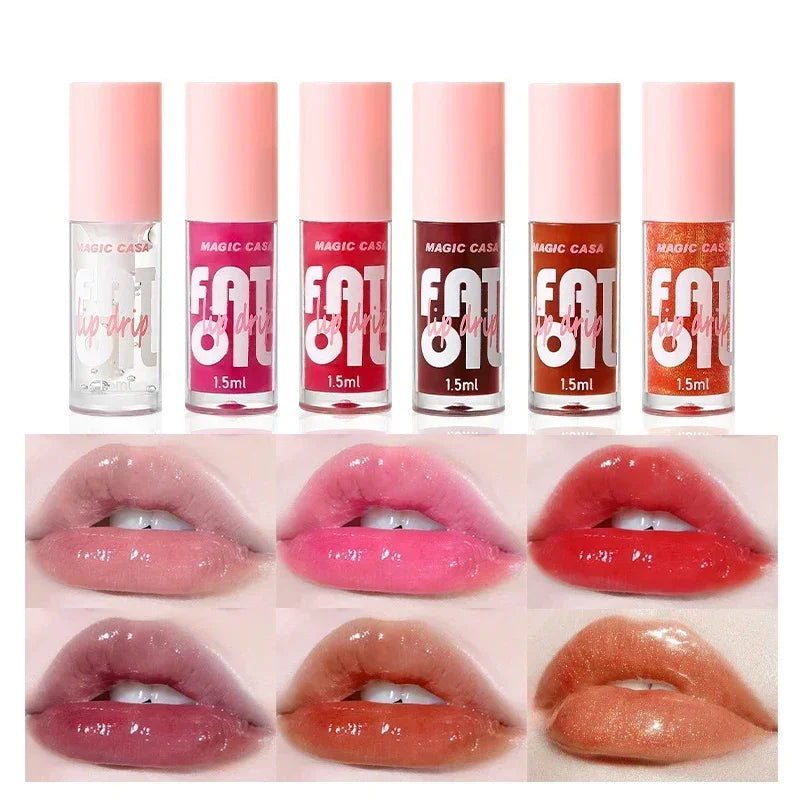 6-Piece Lip Gloss Oil Set,Aloe Vera Liquid Lipstick, Long-Lasting Moisturizing Smudge-Proof Lips Tint ,Non-Sticky Cosmetics