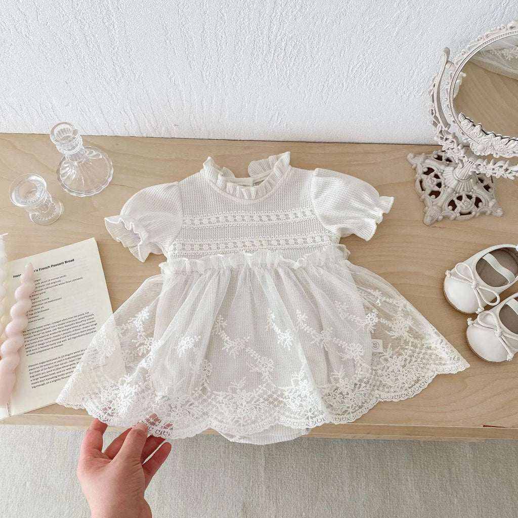 Baby Summer Outfit One-piece Bag Fart Skirt Baby Super Cute Princess Full Moon Hundred Day Lace Ha Clothes Summer Thin Clothes