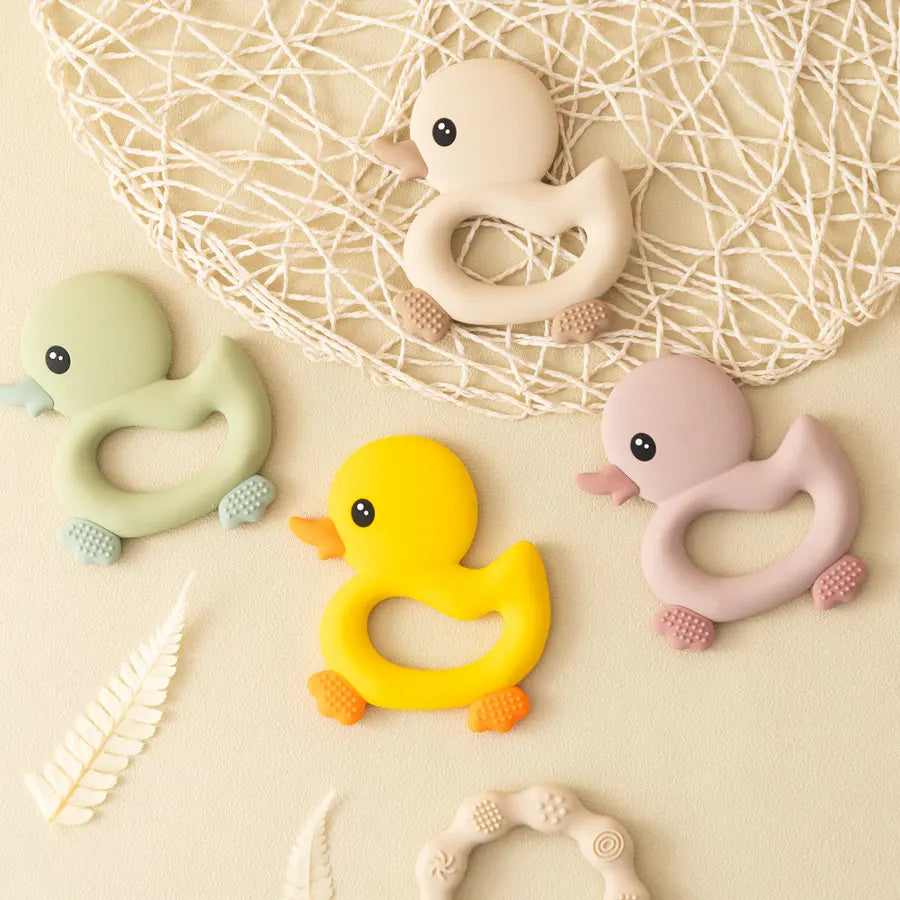 1Pcs Baby Teether Toys Cartoon Duck Silicone Teether For Baby Bpa Free Teething Chewing Toys Soft Teether Baby Accessories