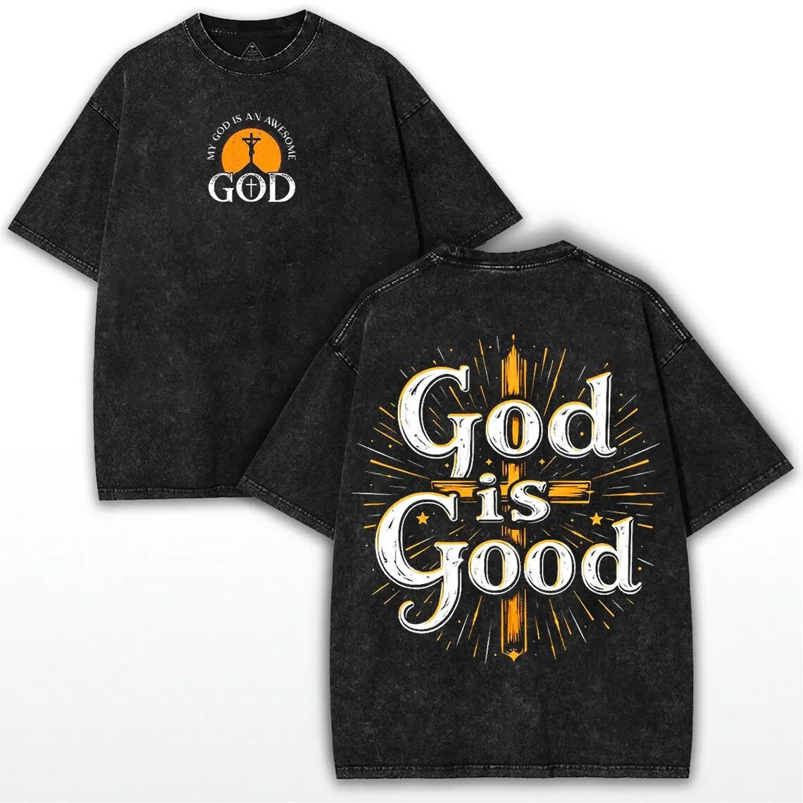 Jesus Saves T-Shirt Christian John 3:16-17 Graphic Tee Washed Cotton