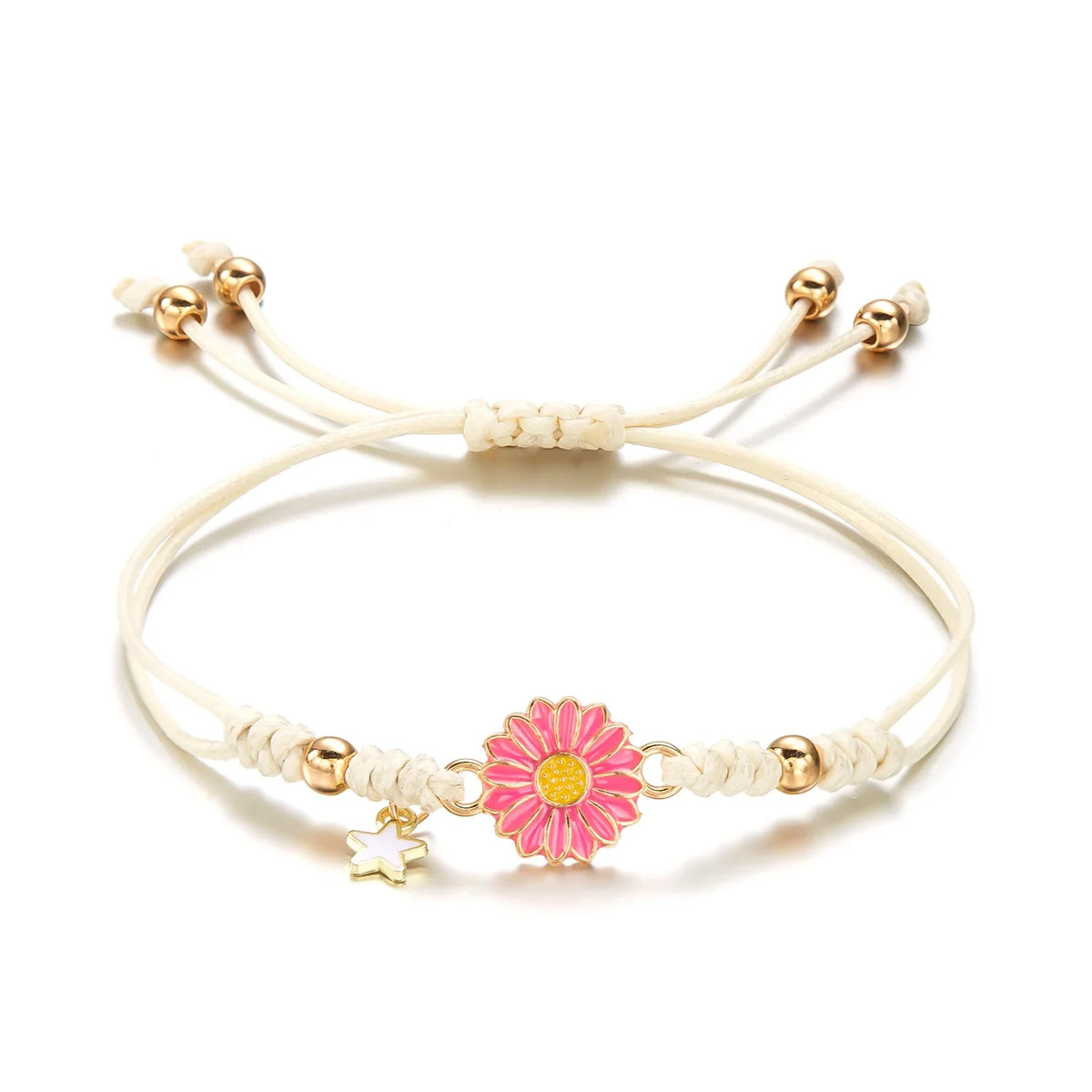 Simple Handmade Braided Sunflower Bracelets for Women, Colorful Adjustable Friendship Good‑Luck Fashion Jewelry Gift