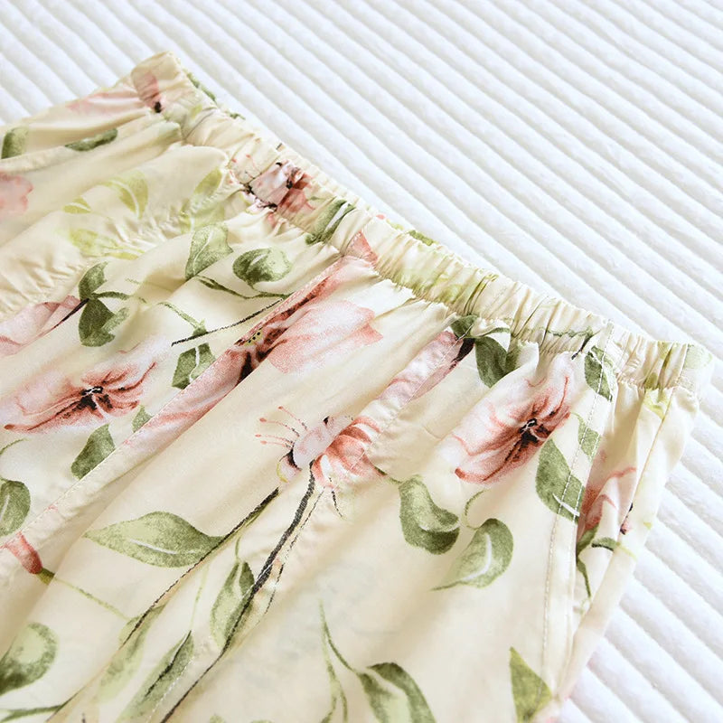 Cloud Cotton Story Women's Floral Pajama Pants - 100% Viscose Loose