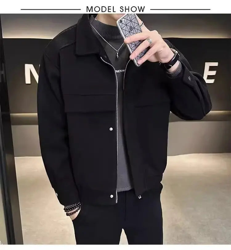 Korean Popular Clothes Men's Jackets Streetwear Men's Clothing Multiple Pockets Hong Kong Style Windbreaker Jacket Multifunction