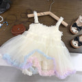 Girls' Summer New Dress Children's Cute Suspender Princess Dress Girl Baby Thin Casual Mesh Dress Fashion