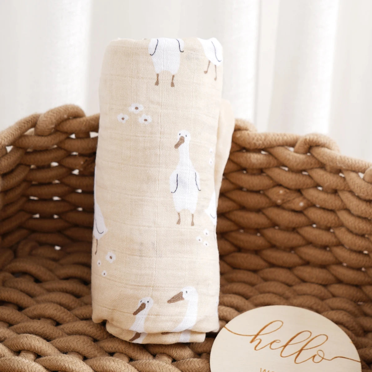 Baby Swaddle Blanket - 120x110cm Bamboo Cotton Muslin Wrap