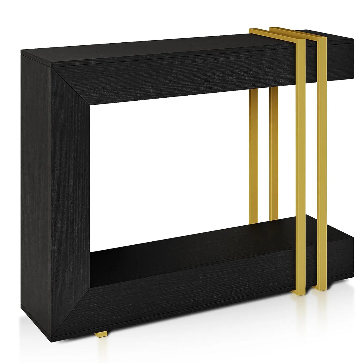 42.5-Inch Console Table 2-Tier Wood Entry Table with Storage & Metal Base for Living Room Hallway Foyer, Customized