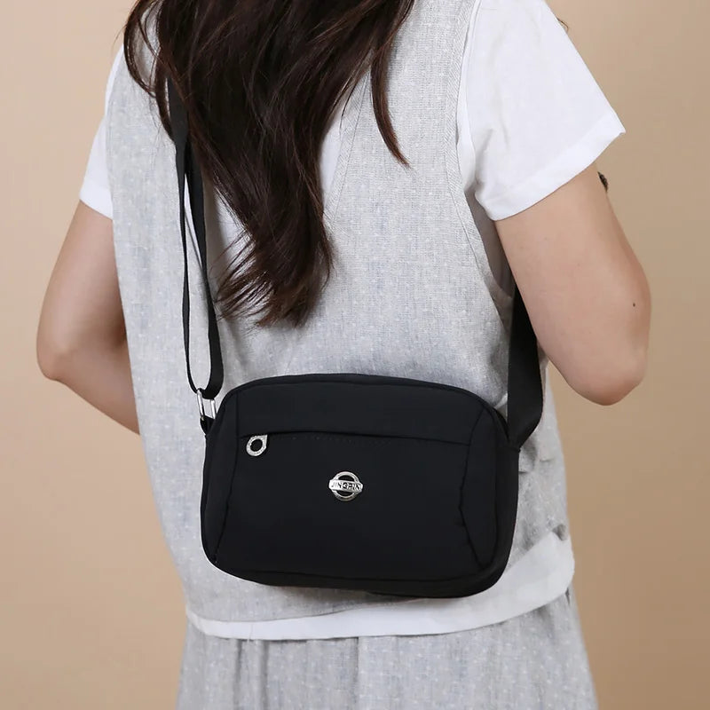 Women Crossbody Bag Lightweight Nylon Shoulder Bag Wide Adjustable Strap Phone Pocket Casual Daily Commute Outdoor Shopping Bag