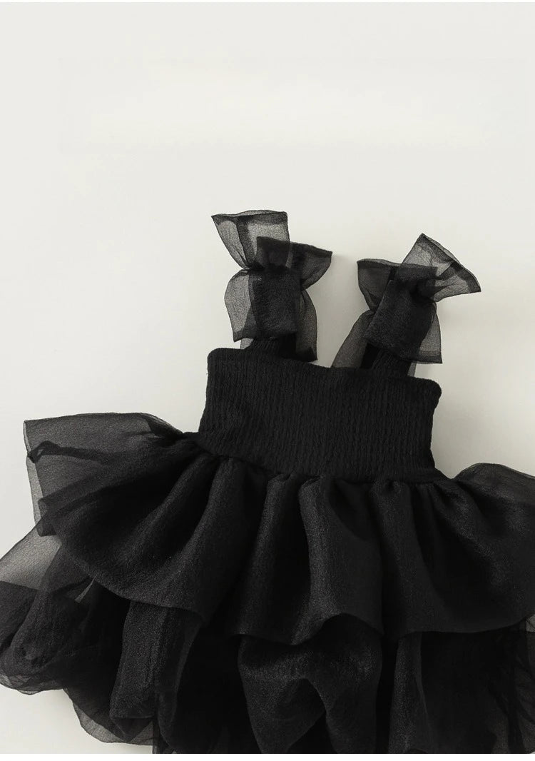 ZOETOPKID Baby Girl Tutu Dress Summer Toddler Slip Tulle Fairy Dresses Fancy Bow Birthday Clothes Princess Party Outfit