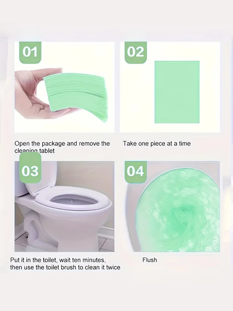 Powerful Limescale Remover Floral Scent Toilet Cleaning Tablets Long Lasting Fragrance Bathroom Bowl Odor Eliminator Household