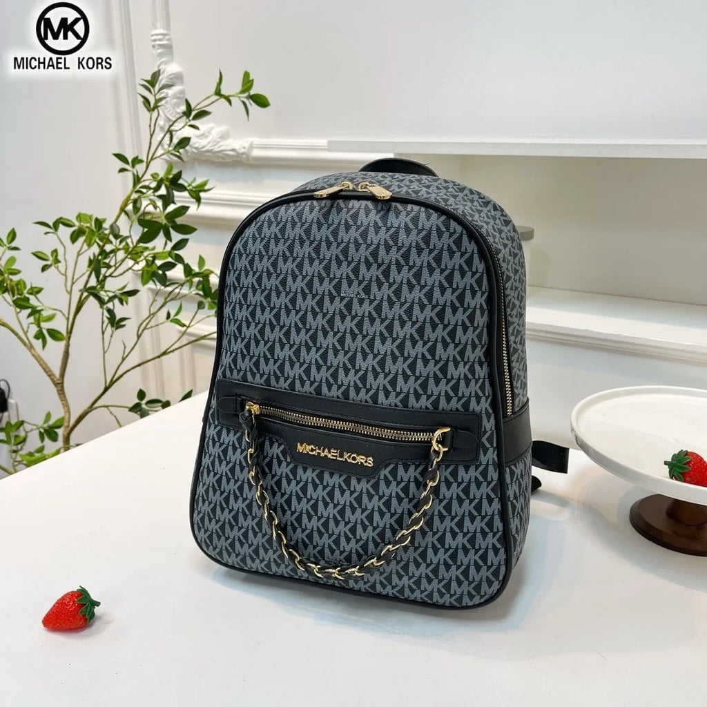 Michael Kors Women's Fashion Leisure Backpack Multi functional Large Capacity Small Backpack MK Outward Vacation Travel Bag
