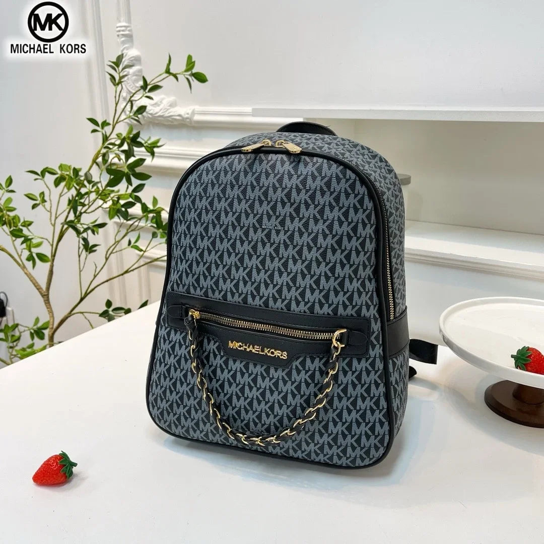 Michael Kors Women's Fashion Leisure Backpack Multi functional Large Capacity Small Backpack MK Outward Vacation Travel Bag