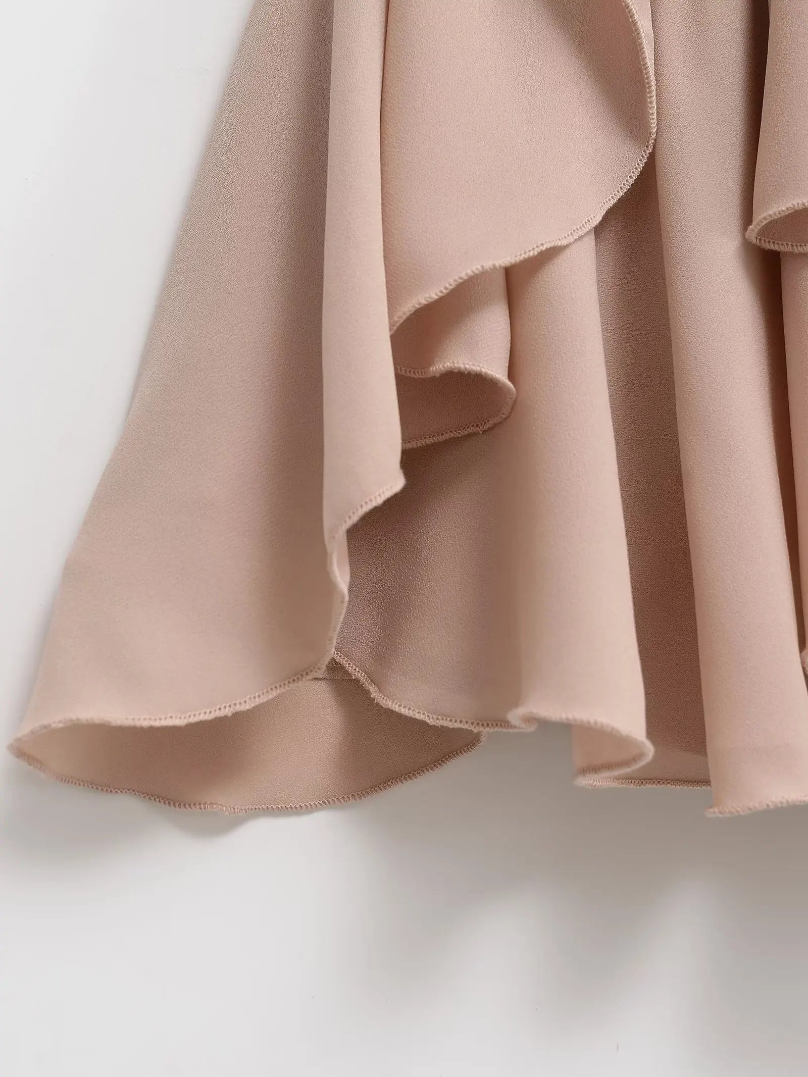 2026 Chic Women's Casual High Quality Knee-length Pink Layered Skirts Ladies Elegant A-line Tierred Ruffles Elastic Midi Skirt