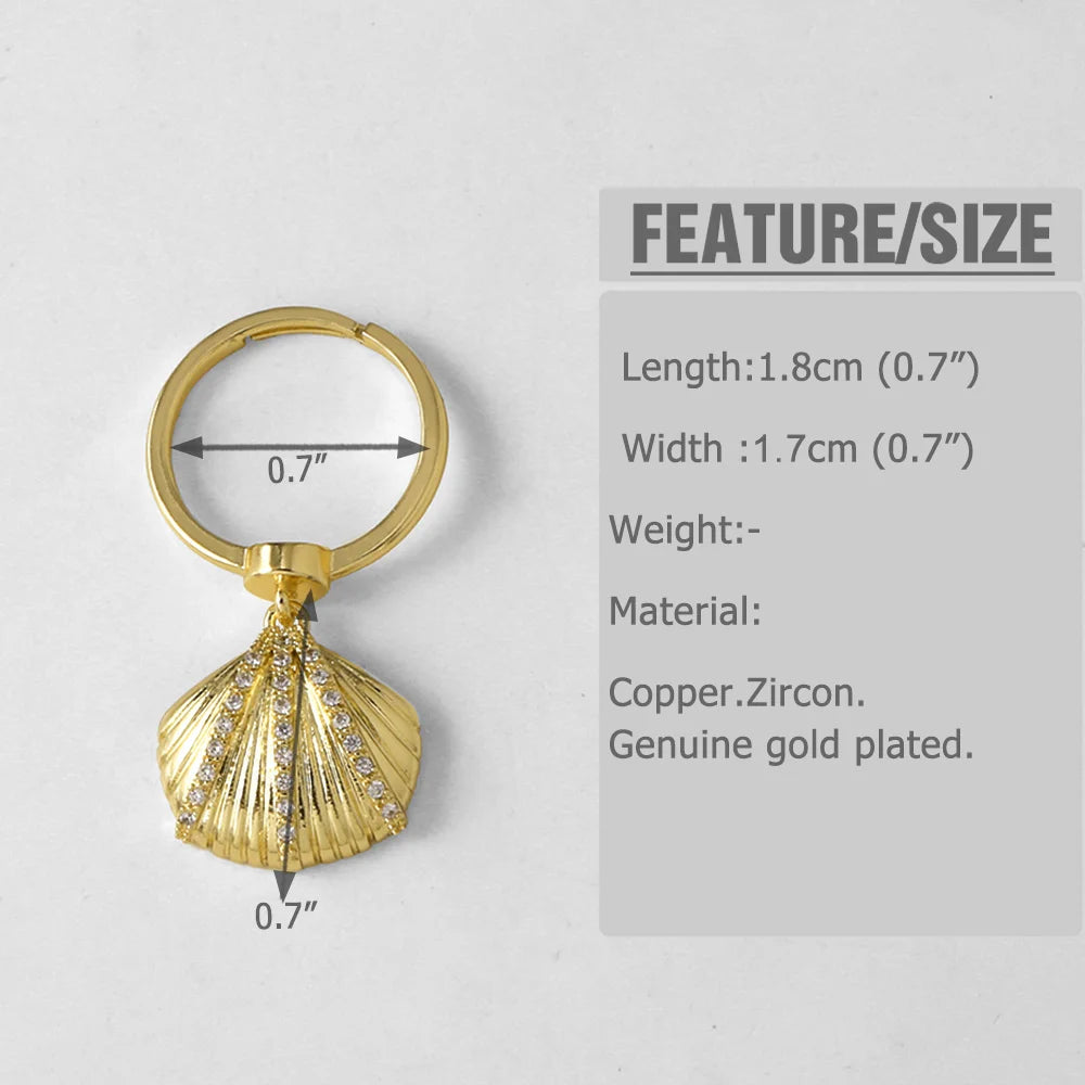 Ocesrio Ocean Style White Crystal Jellyfish Statement Women'S Rings Copper Gold Plated Shell Conch Ring Fashion Jewelry Rigq39