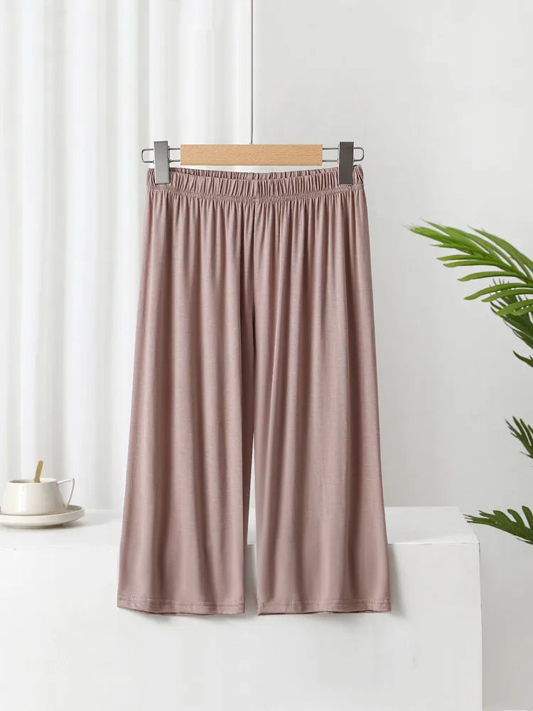 Modal Loose Sporty Summer Sleepwear Women's Casual Pants Straight Leg Wide Leg Big Size Thin Short Shorts Home Comfortable