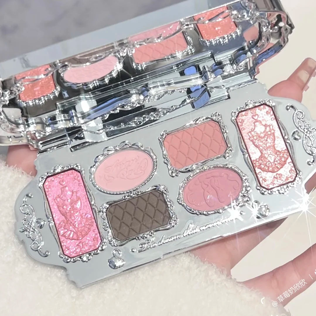 Flower Knows Chocolate Shop Eyeshadow Palette - 8-Color Matte Glitter