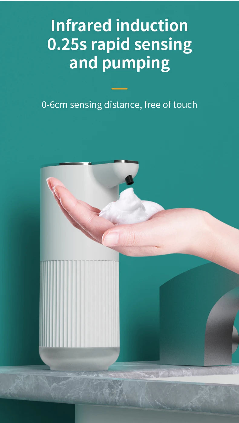 Dispensador de jabón automático sin contacto con sensor inteligente de 350 ML de capacidad para mesa o pared, bomba de desinfectante de manos para cocina y baño