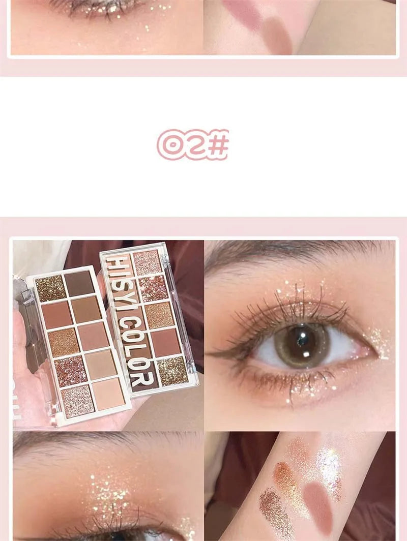 10 Colors Shimmer Matte Eyeshadow Palette Nude Glitter Shiny Pigment Eye Shadow Long Lasting Waterproof Make Up Palette Cosmetic