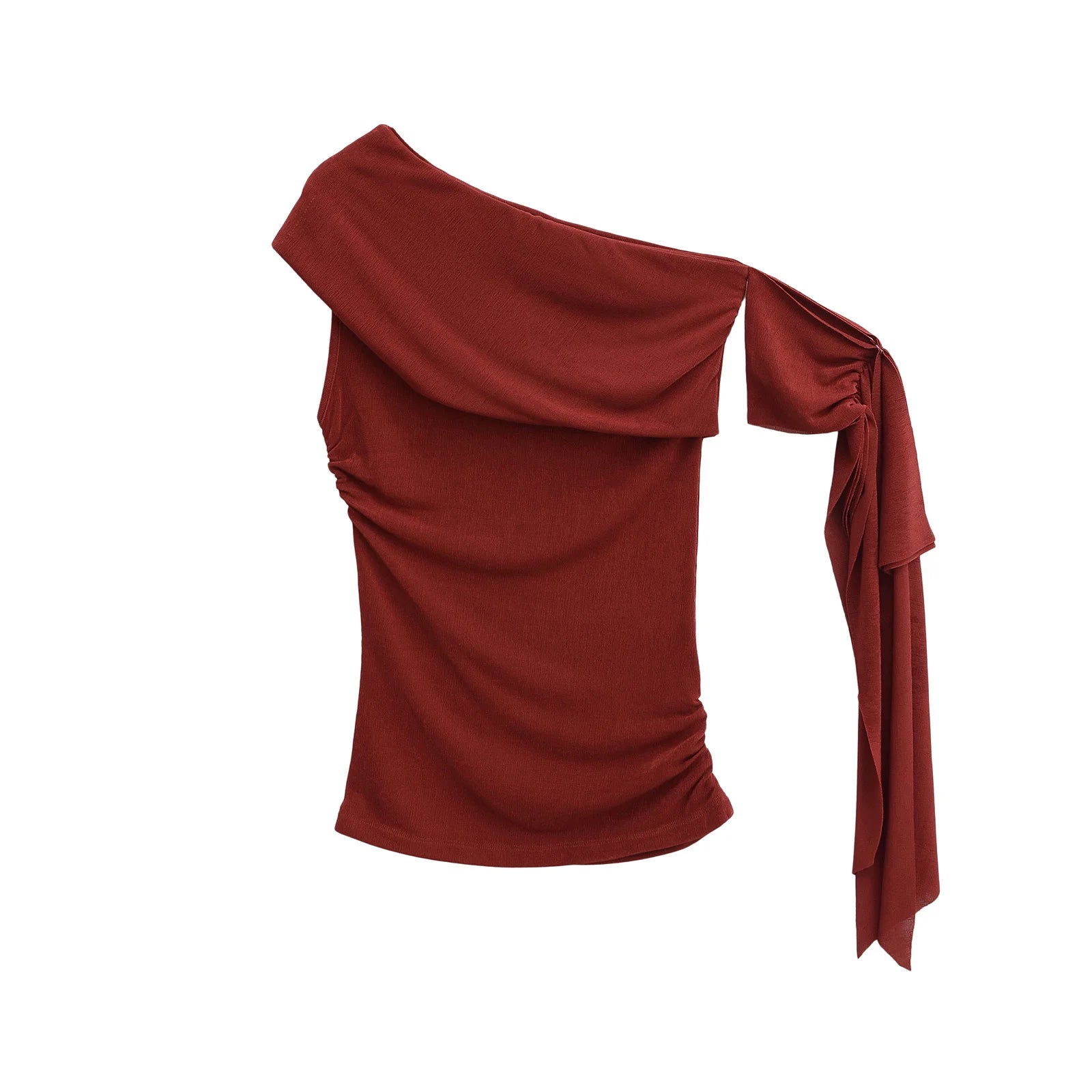 Sweet Sexy Bodycon Short Sleeve T-Shirt Shoulder Bared Pure Color Slimming Top for Trendy Women Summer Thin Fabric Cute Style