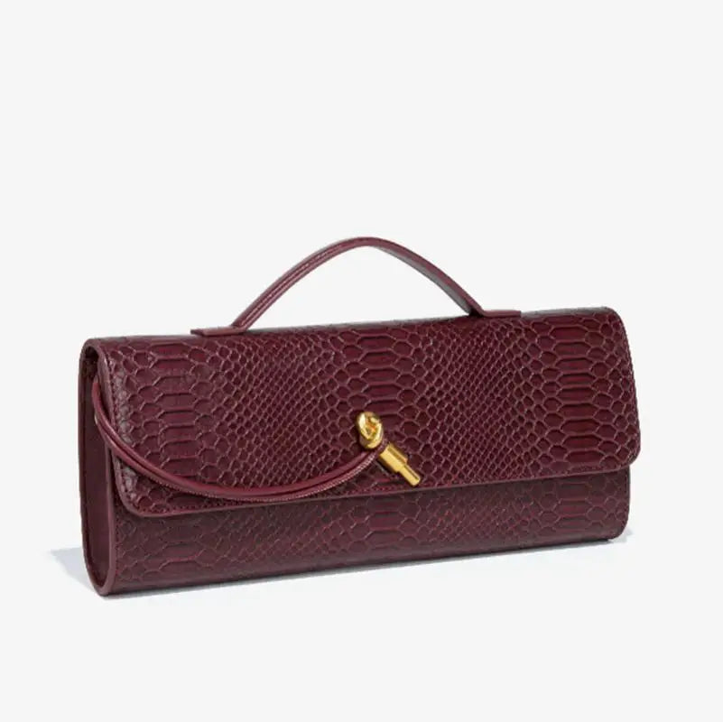 PU Leather Fashion Luxury Top-Handle Bag For Women Evening Handbag Long Purse Crocodile Pattern Crossbody Shoulder Bags