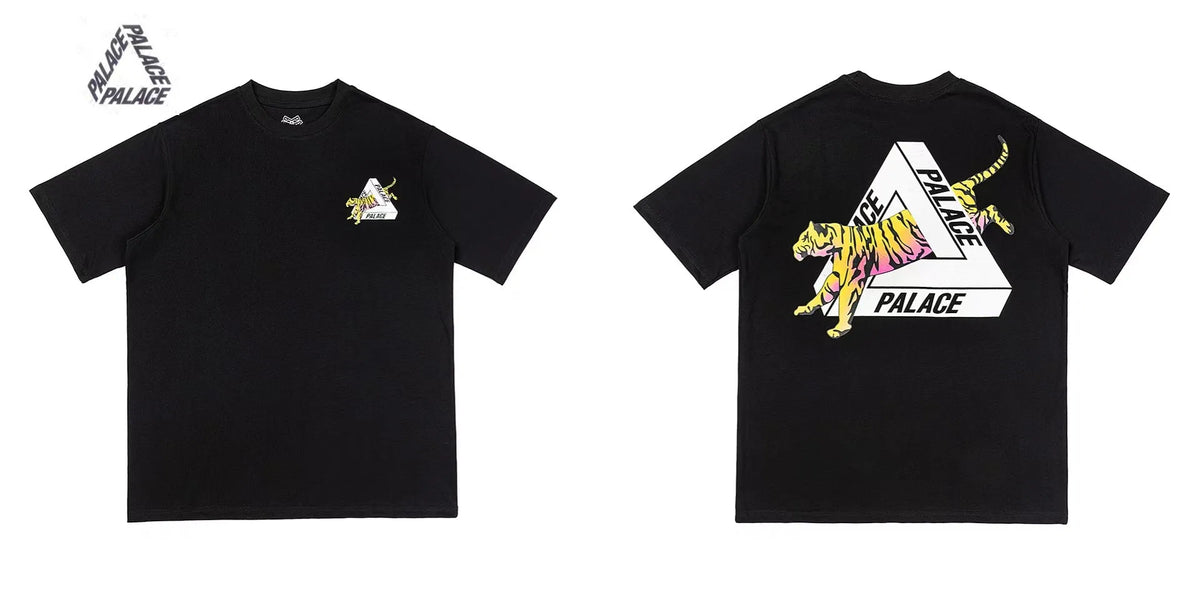 Palace Triangle Print Cotton Casual T-Shirt - Men's Short Sleeve