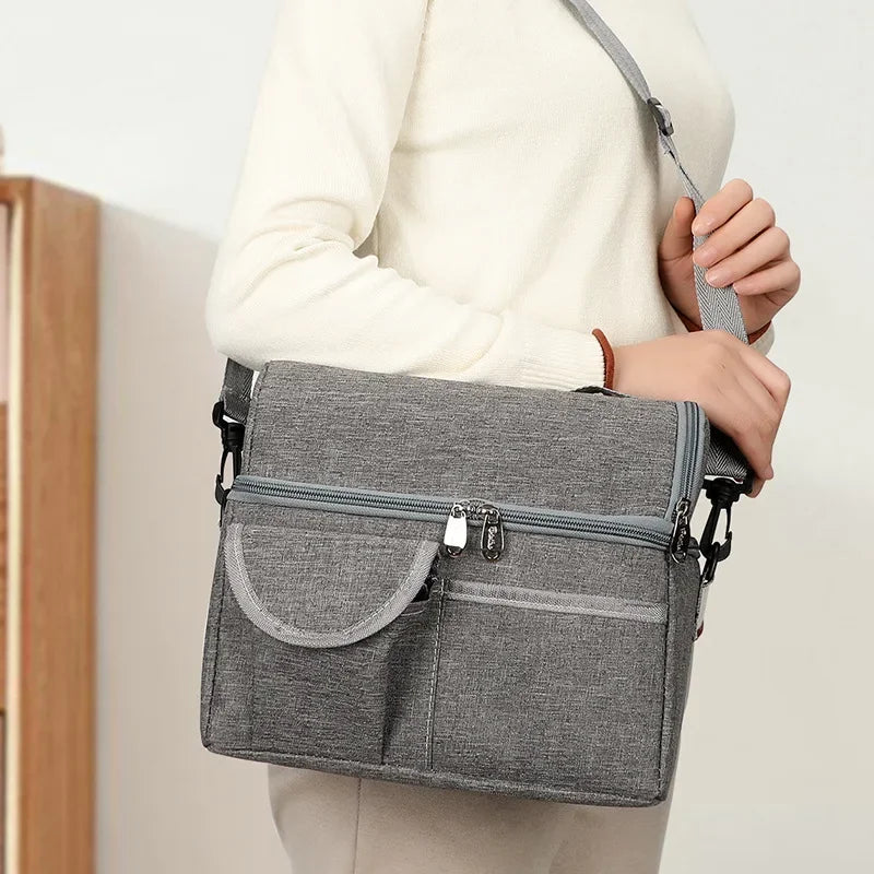 Bolsa de almuerzo reutilizable térmica aislada para mujeres y hombres, multifuncional, 8L, nevera y calentador, fiambrera a prueba de fugas e impermeable