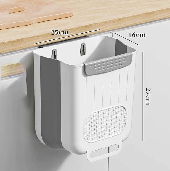 Cubo de basura plegable montado en la pared de la cocina, cubo de basura colgante para armario del hogar, cubo de basura colgante clasificado, accesorios de cocina