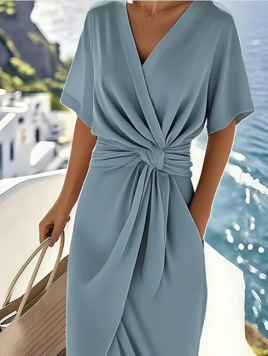 Women Summer Dress Dresses Spring Satin Split Wrap Tie Bodycon Midi Slip Party Evening Matching Set