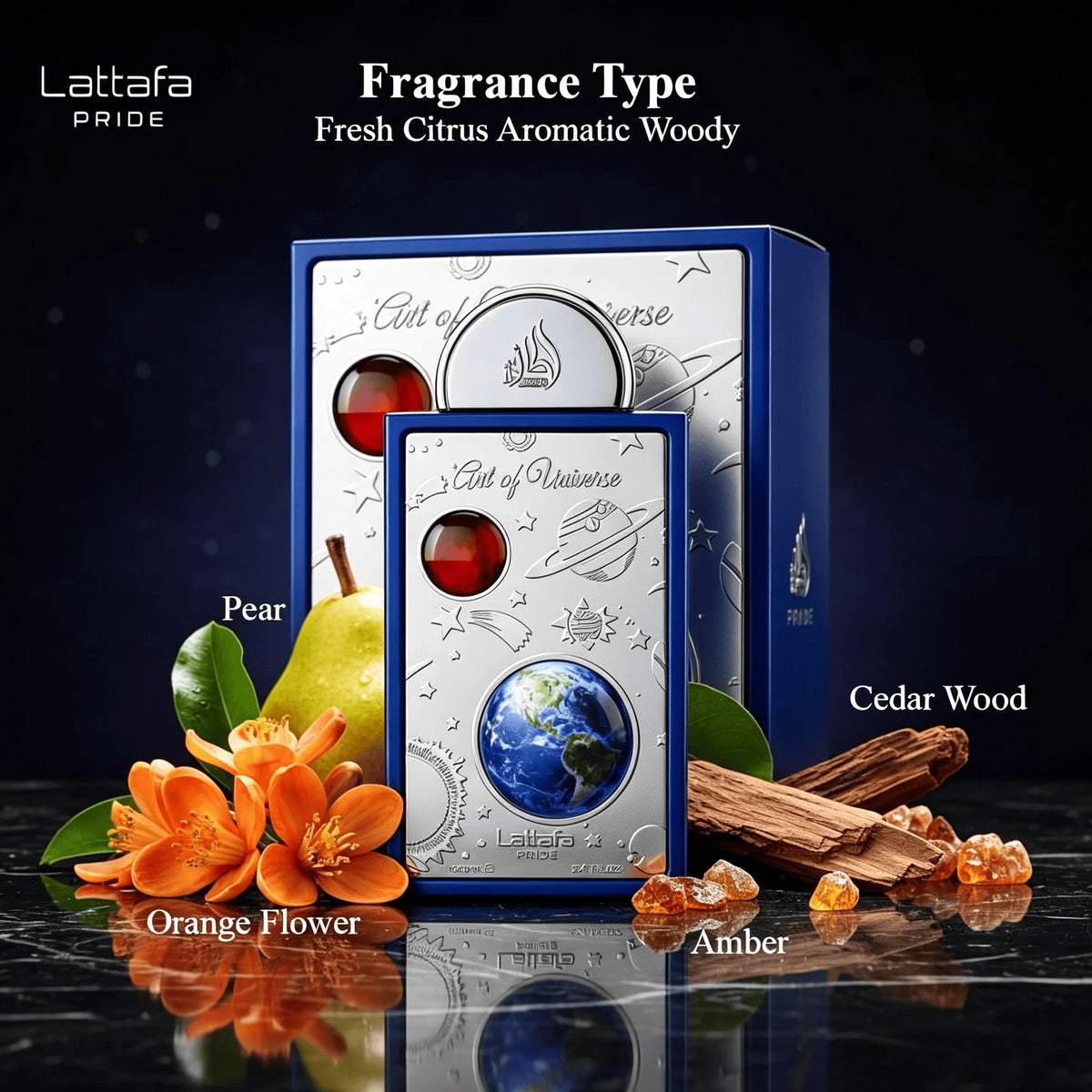 Lattafa Pride Art of Universe for Unisex Eau de Parfum Spray, 3.4 Ounce / 100 ml