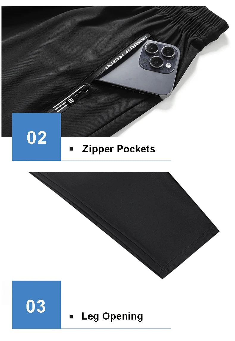 Breathable Men's Pants Sweatpants Quick Dry Pants Men Spring Summer Sports Trousers Elastic Waist Joggers Running Tracksuit XXXL