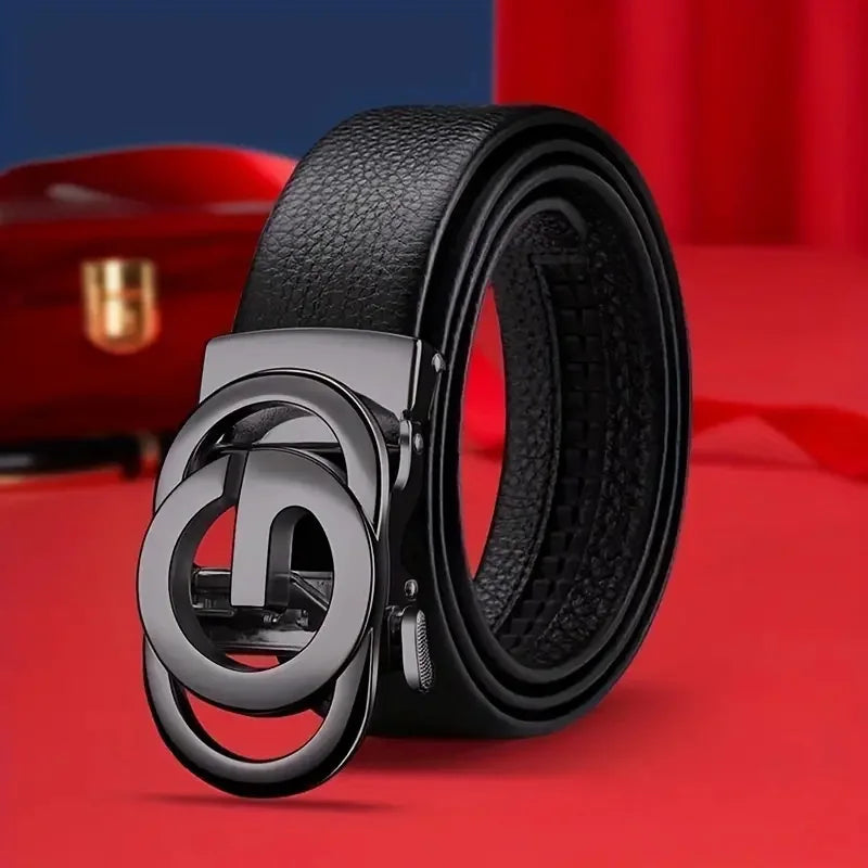 Men's Business Belt - Genuine High Quality Alloy Automatic Buckle Belt, Fashionable Buckle Fashionable Luxury Casual Belt
