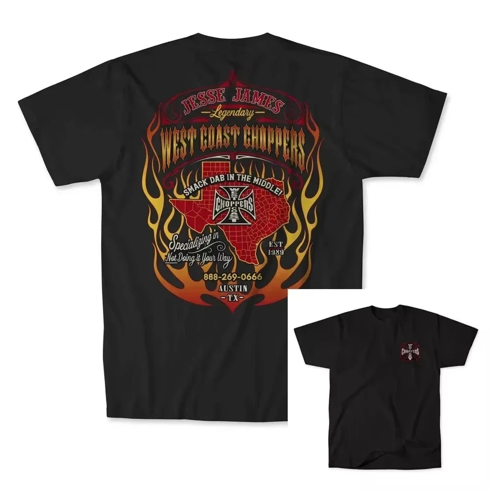 Retro Biker Cross Graphic T Shirt Men Women'S Black Cotton Oversized Short Sleeve Streetwear Casual Motorcycle Style Tee Tops