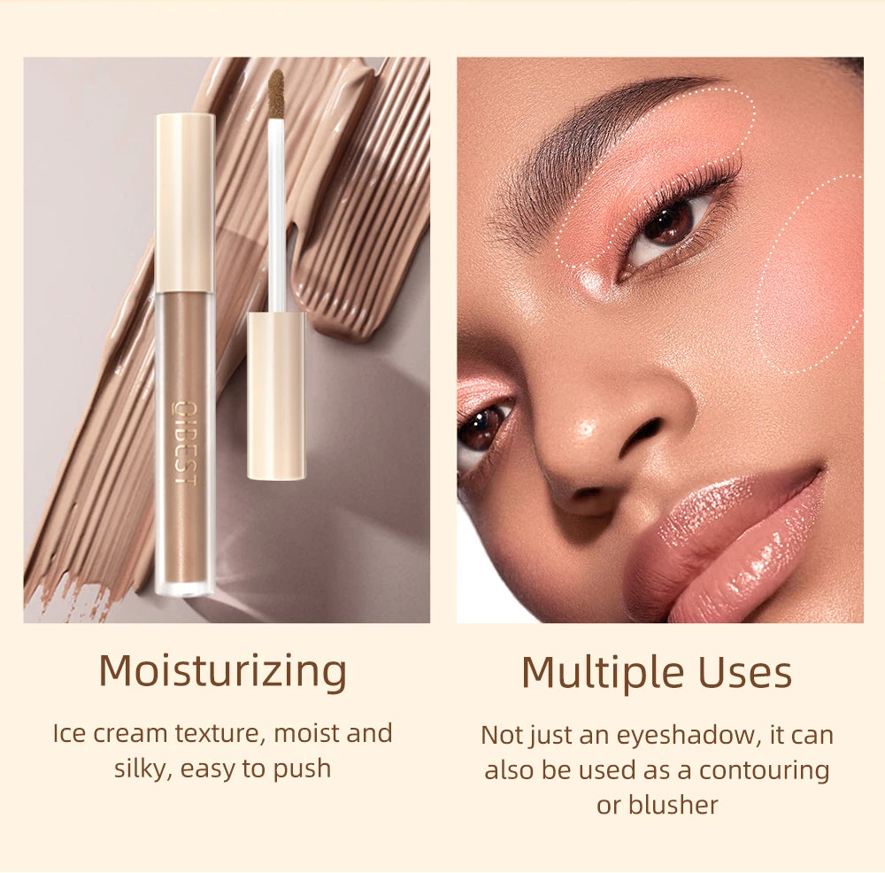 QIBEST 8 Colors Matte Liquid Eyeshadow Set Waterproof Long Lasting Eye Shadow Nude Brown Eye Pigment Makeup For Women Contouring