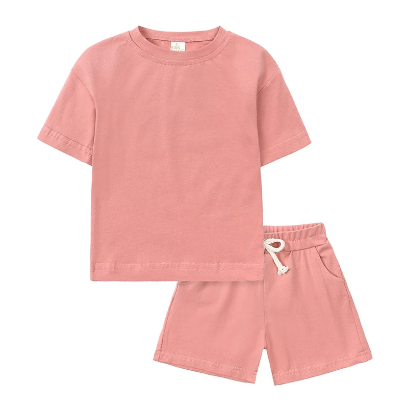 Kids Tales Unisex Toddler Summer Clothing Set - Cotton T-Shirt & Shorts