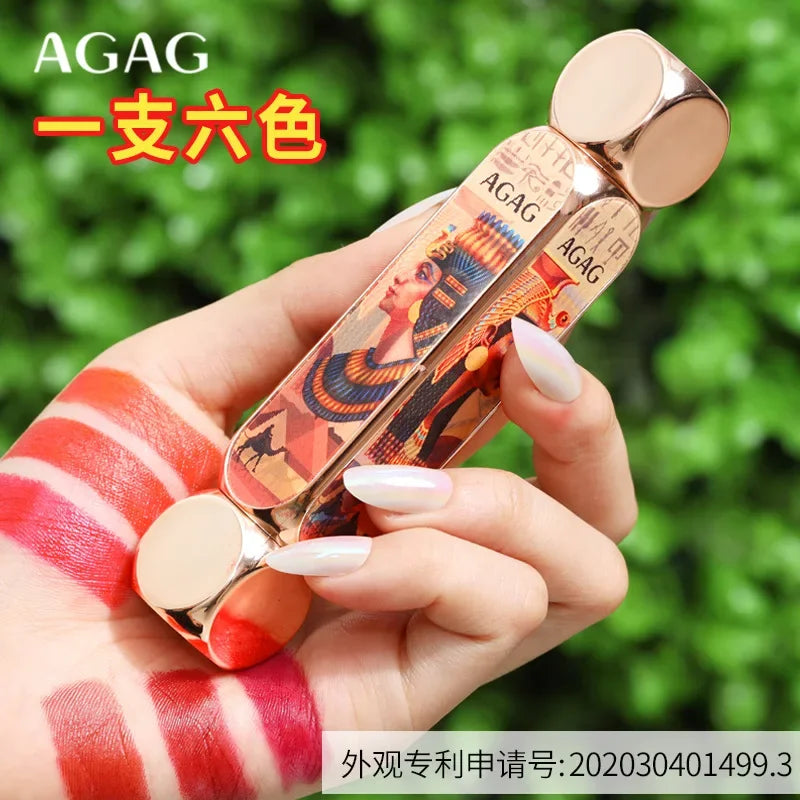AGAG 6-Color Double Tube Matte Lipstick - Long-Lasting Lipstick