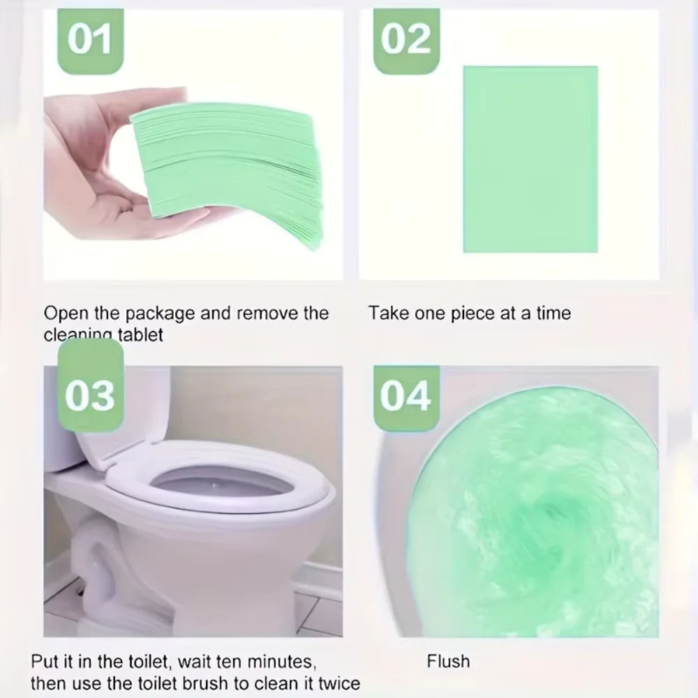 Disposable Natural Floral Scent Toilet Cleaning Sheets Powerful Stain Remover Odor Eliminator Long Lasting Fragrance Stain