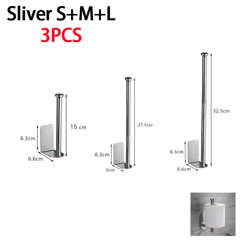 Toallero de cocina de acero inoxidable, soporte para papel de cocina, organizador debajo del fregadero, estante de almacenamiento alargado, accesorios para fregadero SNJ007