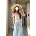 Sweet Sister Floral Print Crop Top And Long Skirt Two Piece Set Summer Casual Wear Polyester Blend Long Sleeve No Sleeve