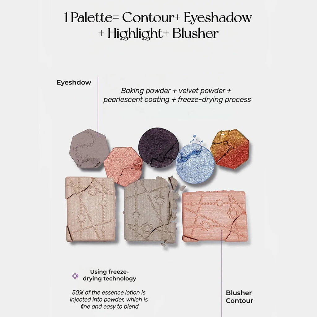 Girlcult Face Palette(04-06),Multi-Purpose,Fine Powder Texture,Smooth & Minimal Fallout,3D Sculpting Effect,Luxury Makeup